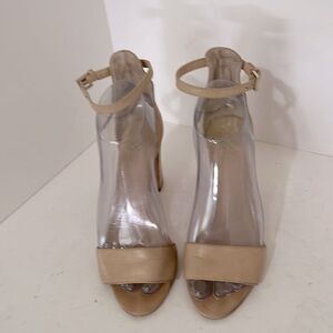 Vince Camuto Camel Leather Ankle Strap Heel Sandals Size 6
